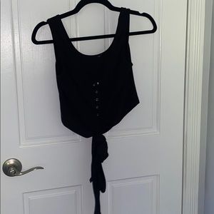 Button down Crop Tank with tie